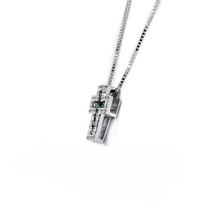 Collana con pendente Croce DAVITE&amp;DELUCCHI Oro, Diamanti e Smeraldi