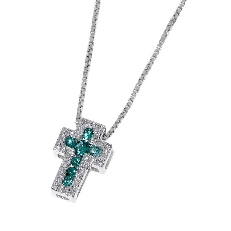 Collana con pendente Croce DAVITE&amp;DELUCCHI Oro, Diamanti e Smeraldi