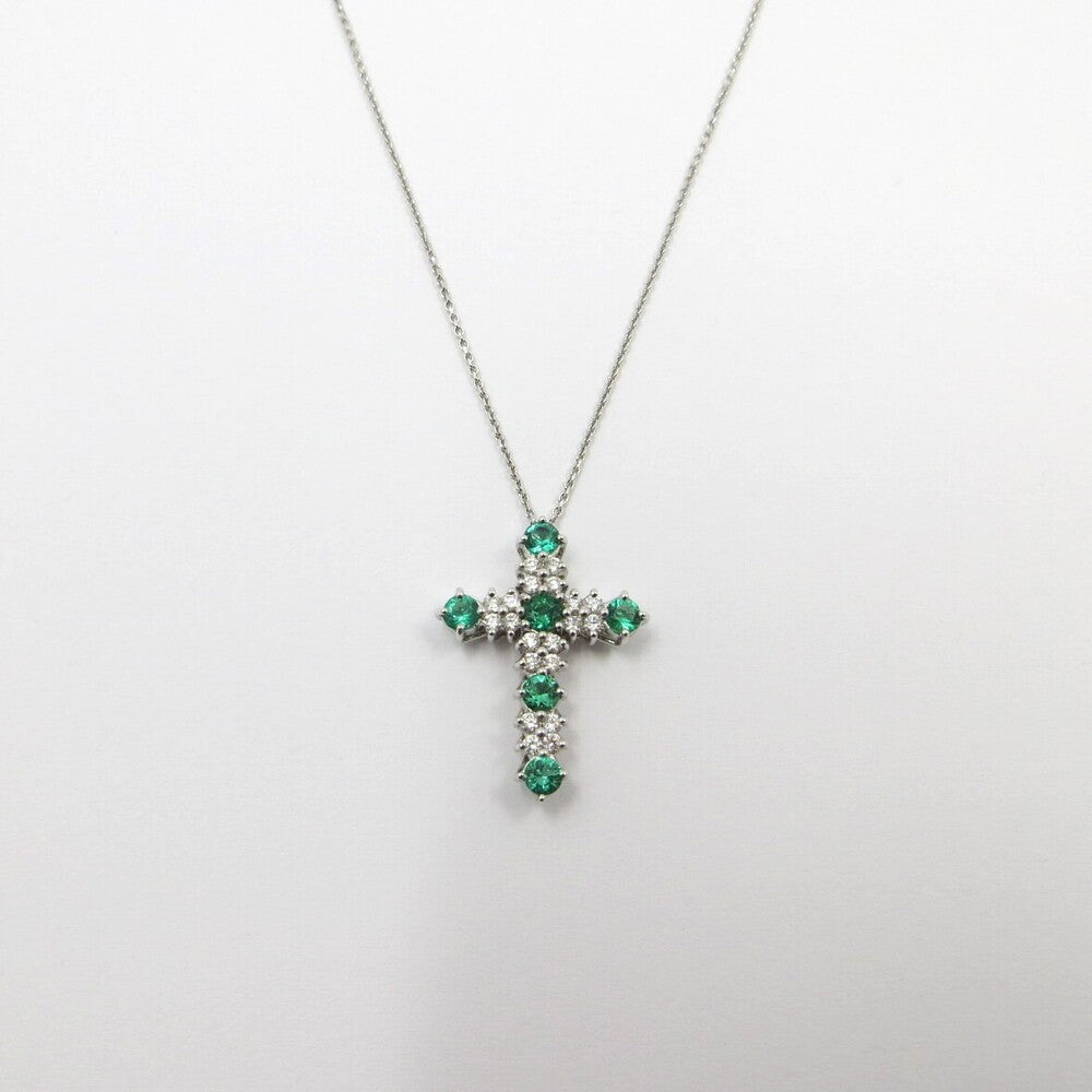 Collana con Pendente Croce GIORGIO VISCONTI Oro, Diamanti e Smeraldi