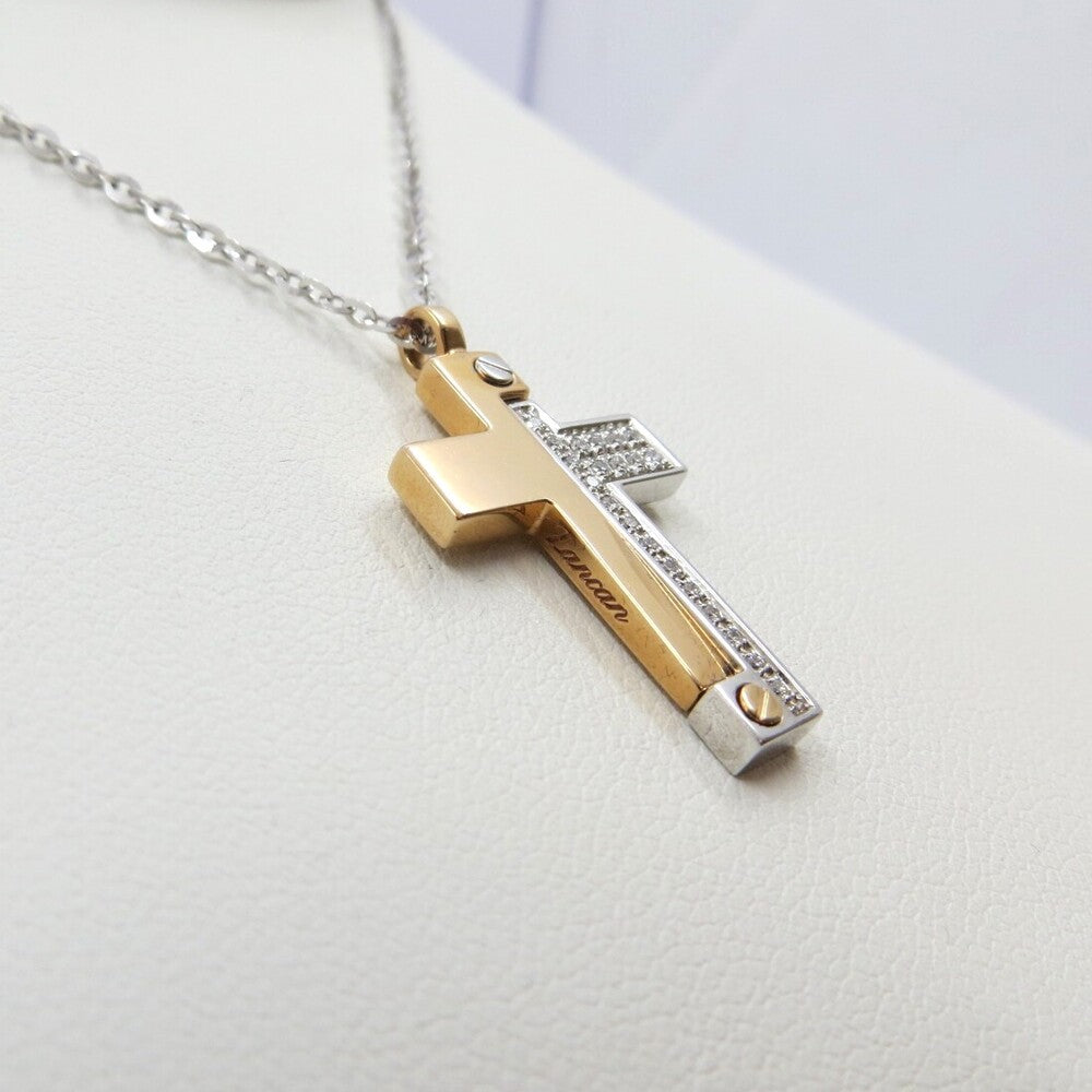 Collana con pendente Croce ZANCAN Oro e Diamanti