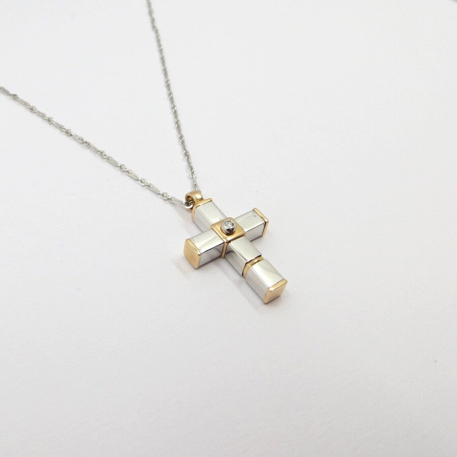 Collana con pendente Croce ZANCAN Oro e Diamante