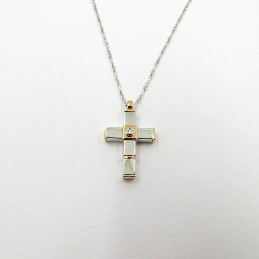 Collana con pendente Croce ZANCAN Oro e Diamante