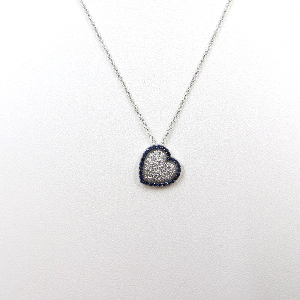 Collana con pendente Cuore DAVITE&DELUCCHI Oro, Diamanti e Zaffiri blu