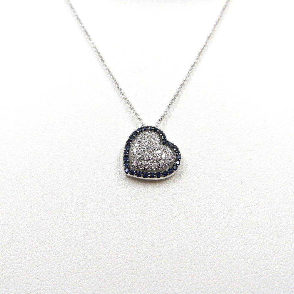 Collana con pendente Cuore DAVITE&DELUCCHI Oro, Diamanti e Zaffiri blu