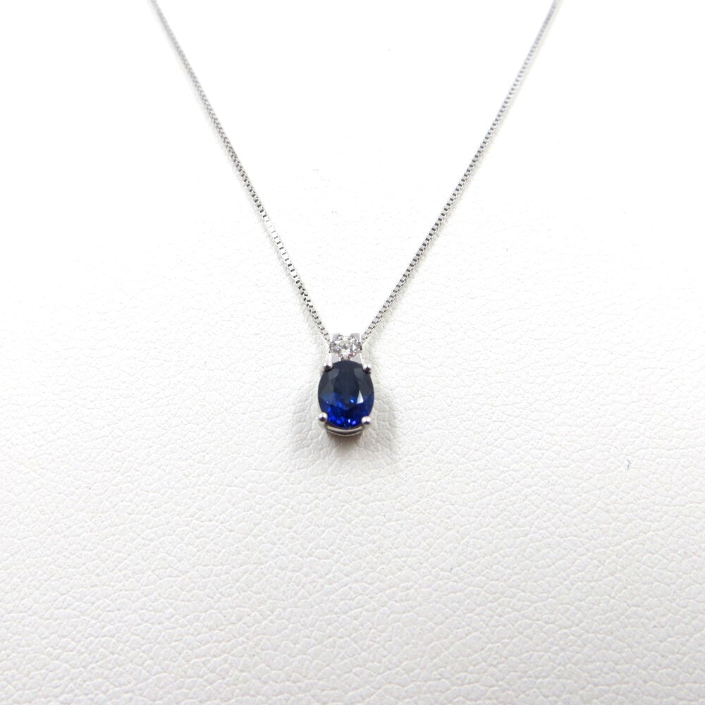 Collana con pendente DAVITE&DELUCCHI Oro, Diamanti e Zaffiro blu