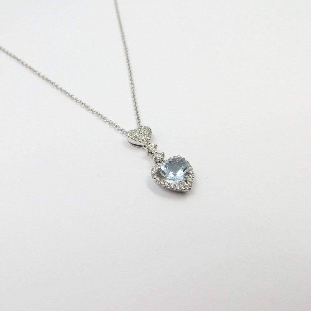 Collana con pendente Doppio Cuore DAVITE&DELUCCHI Oro, Acquamarina e Brillanti