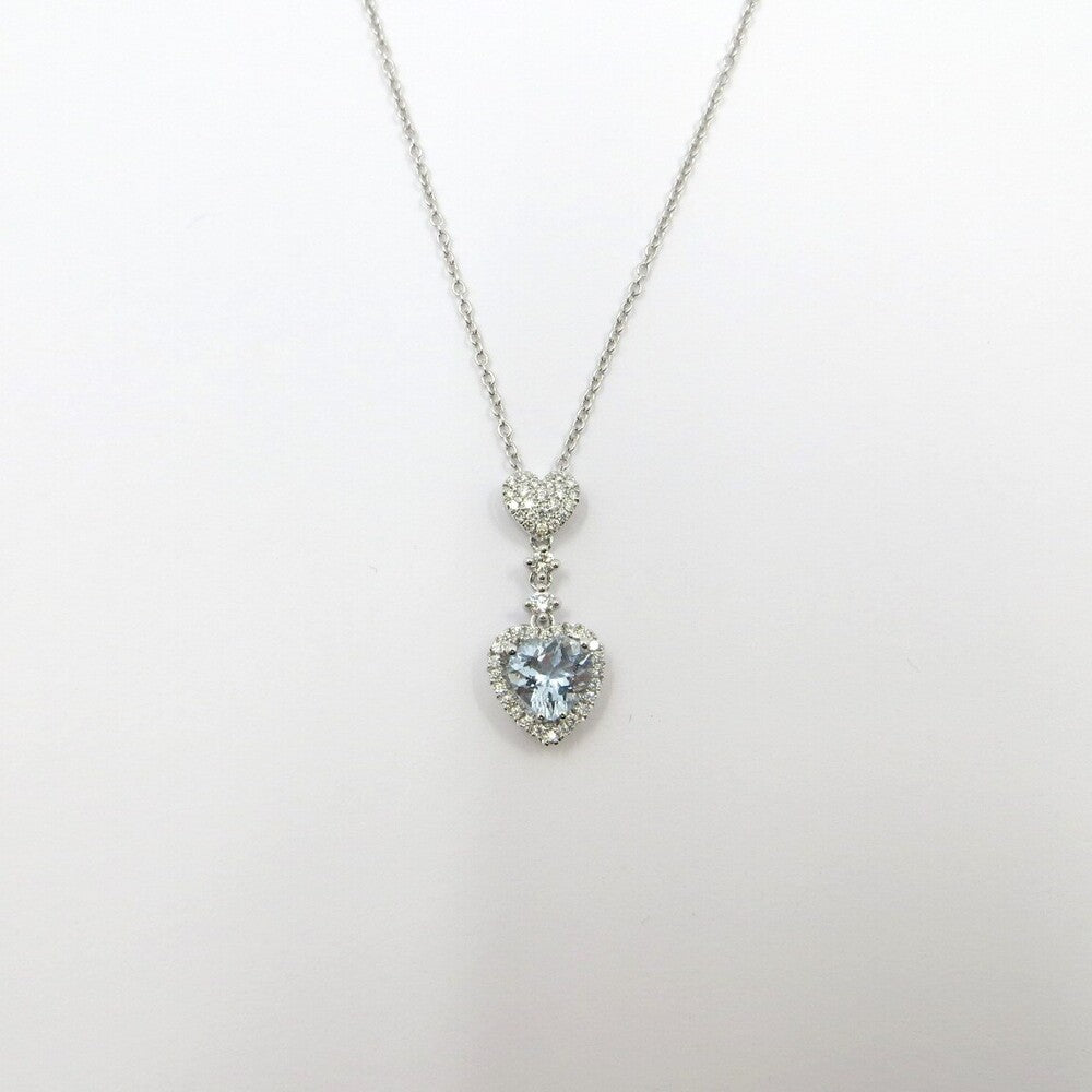 Collana con pendente Doppio Cuore DAVITE&DELUCCHI Oro, Acquamarina e Brillanti