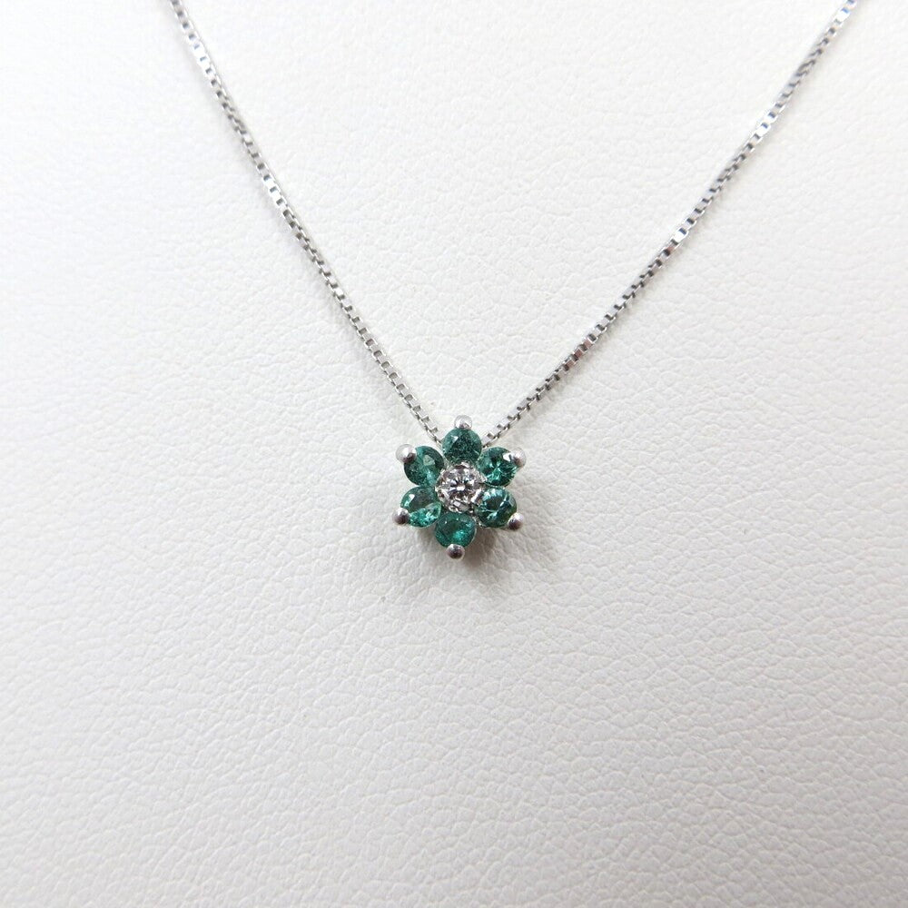 Collana con pendente Fiore DAVITE&DELUCCHI Oro, Diamante e Smeraldi