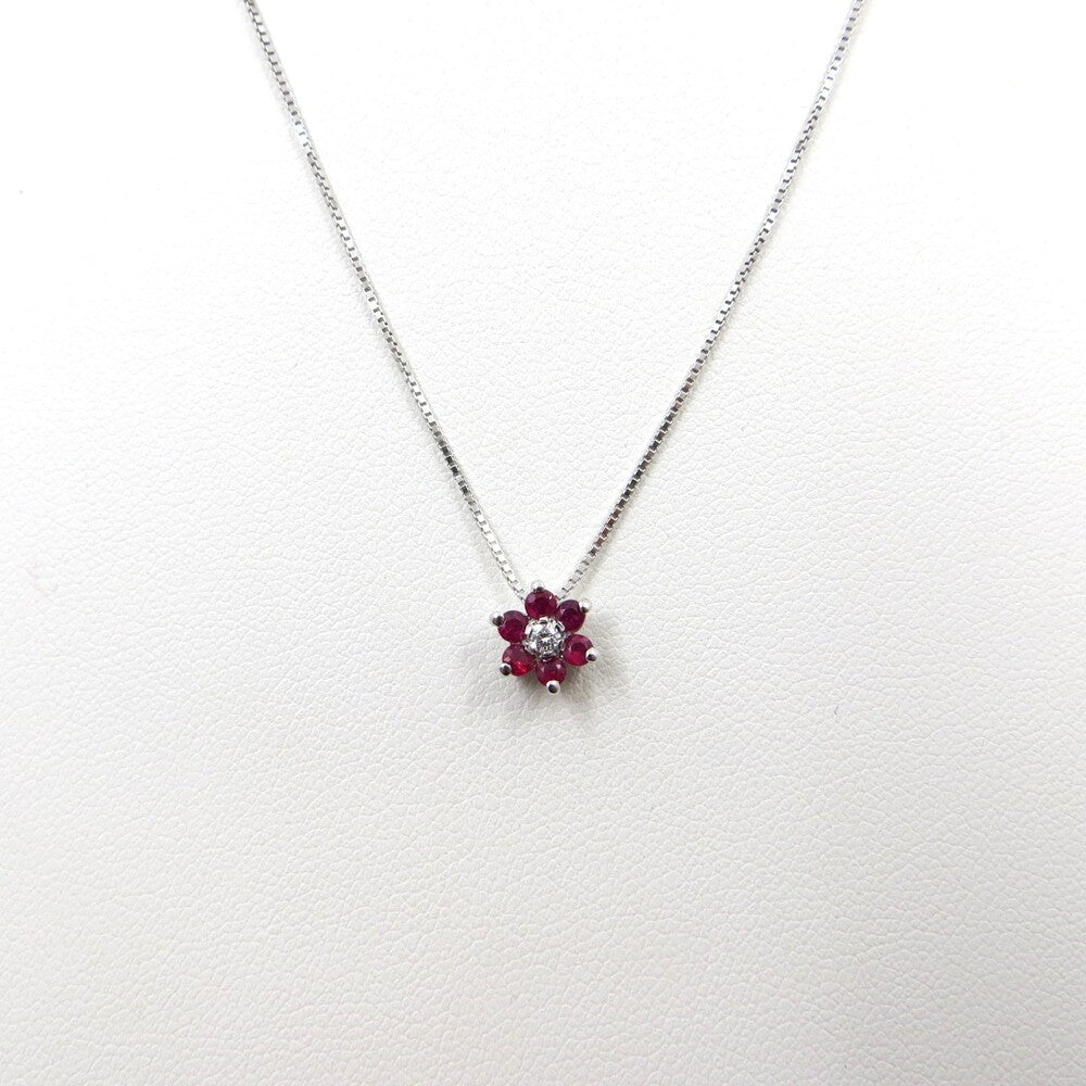 Collana con pendente a fiore DAVITE&DELUCCHI Oro, Diamante e Rubini