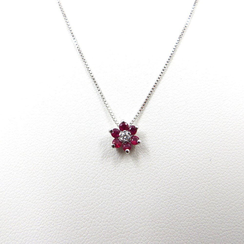Collana con pendente a fiore DAVITE&DELUCCHI Oro, Diamante e Rubini