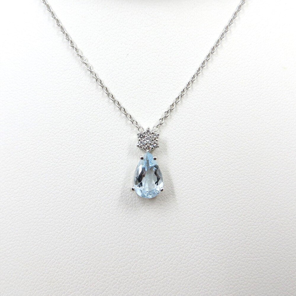 Collana con pendente a goccia DAVITE&DELUCCHI Oro, Diamanti e Acquamarina