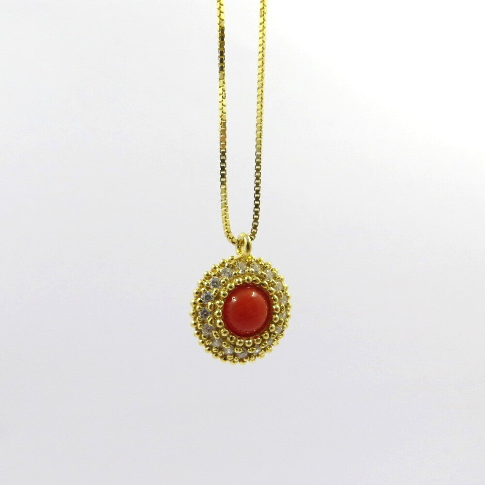 Collana girocollo SOARA Pendentino Corallo e Zirconi