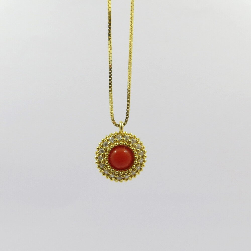 Collana girocollo SOARA Pendentino Corallo e Zirconi