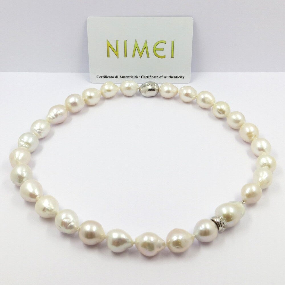 Collana Nimei Perle Oriente Barocche e Argento