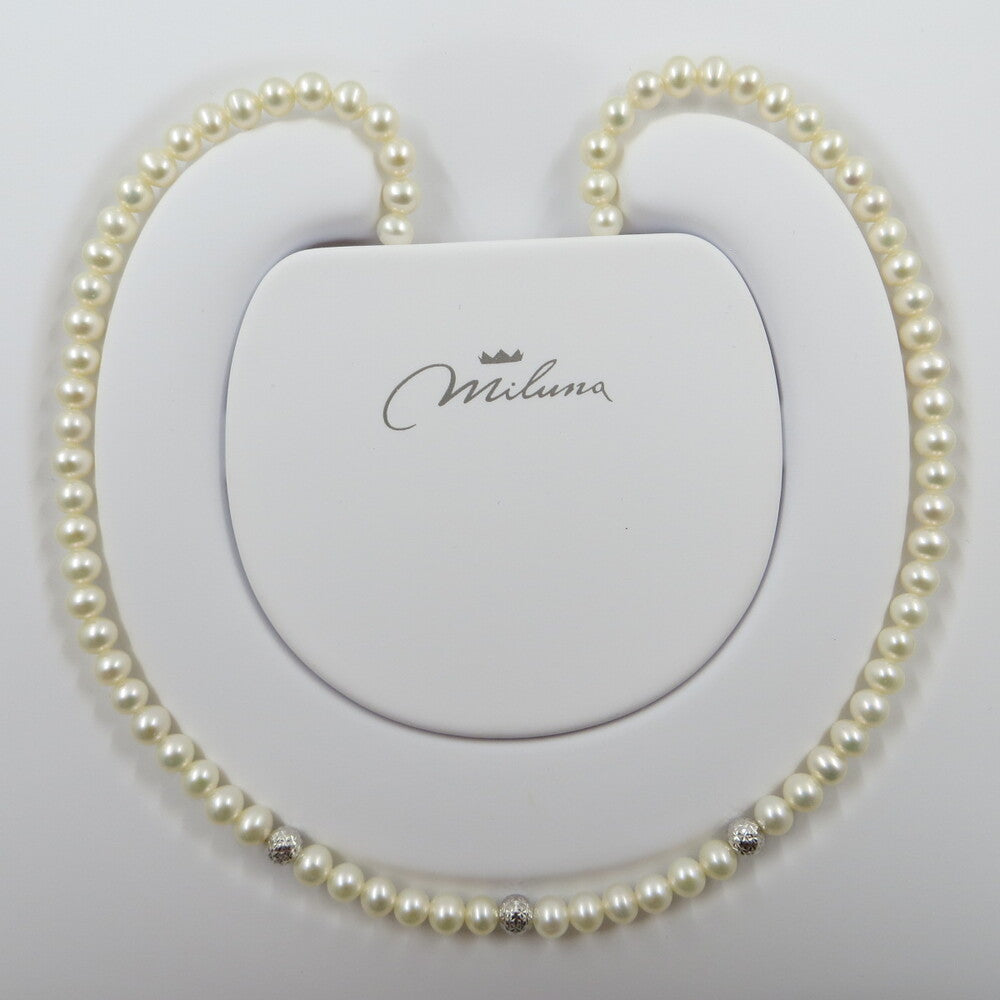 Collana di Perle Miluna con sfere in Oro sfaccettate
