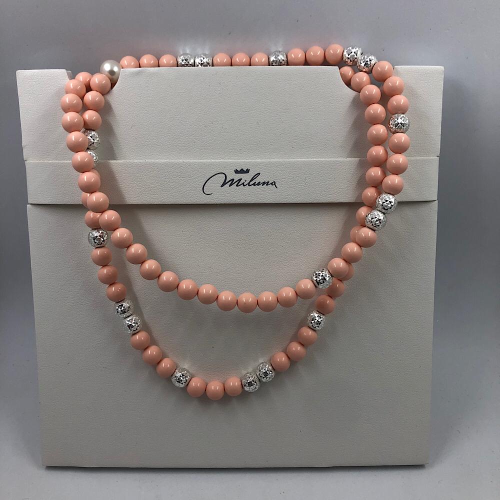 Collana MILUNA Terra e Mare Rosa