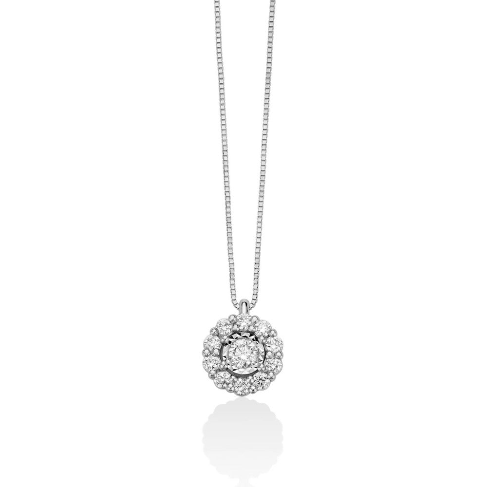 Collana Miluna Oro Bianco e Diamanti Pendente Fantasia