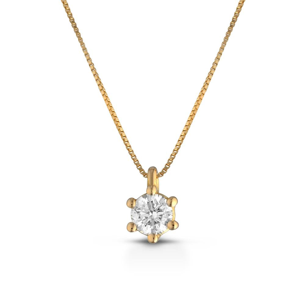 Collana Punto Luce LELUNE Oro Giallo e Diamante