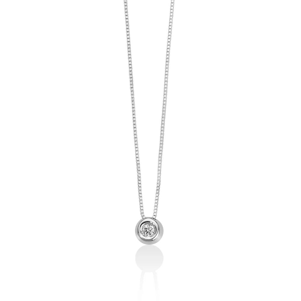 Collana Punto Luce Miluna Oro Bianco e Brillante