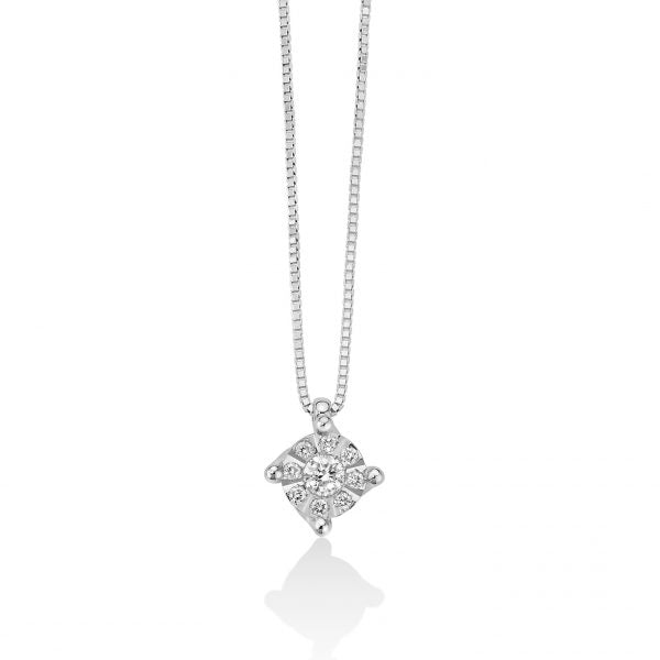 Collana MILUNA punto luce oro bianco e brillanti