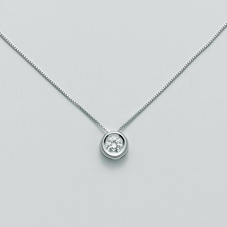 Collana MILUNA punto luce oro bianco e brillante