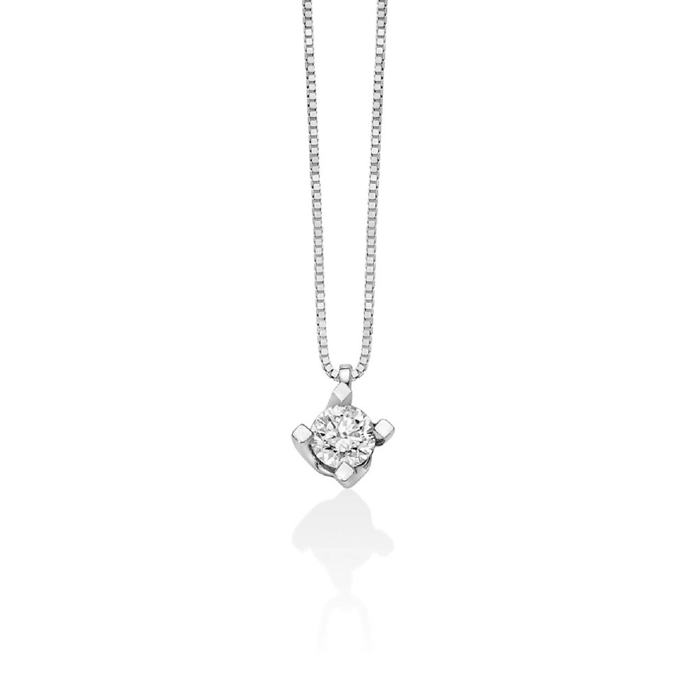 Collana MILUNA Punto Luce Oro Bianco e Diamante