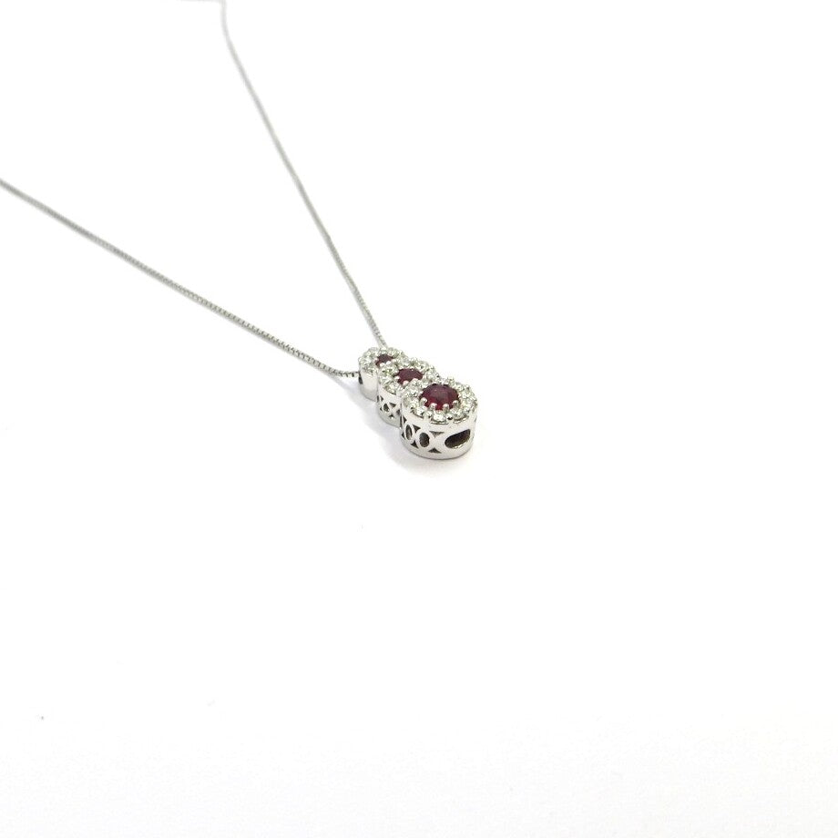 Collana con pendente Trilogy DAVITE&DELUCCHI Oro, Diamanti e Rubini