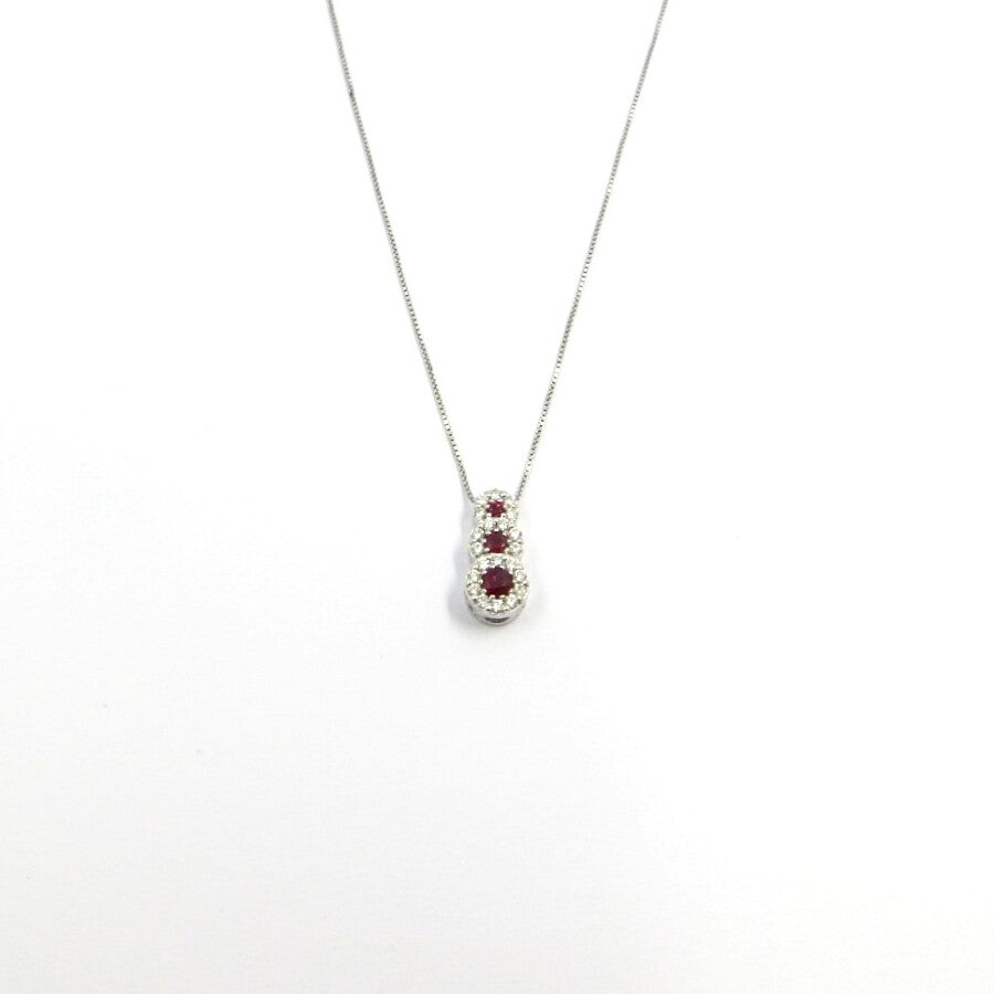 Collana con pendente Trilogy DAVITE&DELUCCHI Oro, Diamanti e Rubini