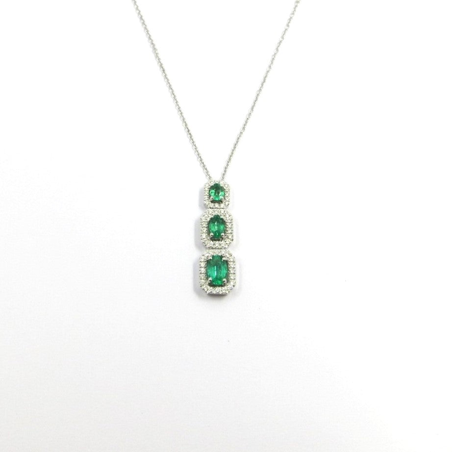 Collana Pendente Trilogy DAVITE & DELUCCHI Oro Diamanti e Smeraldi