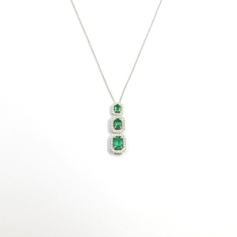 Collana Pendente Trilogy DAVITE & DELUCCHI Oro Diamanti e Smeraldi