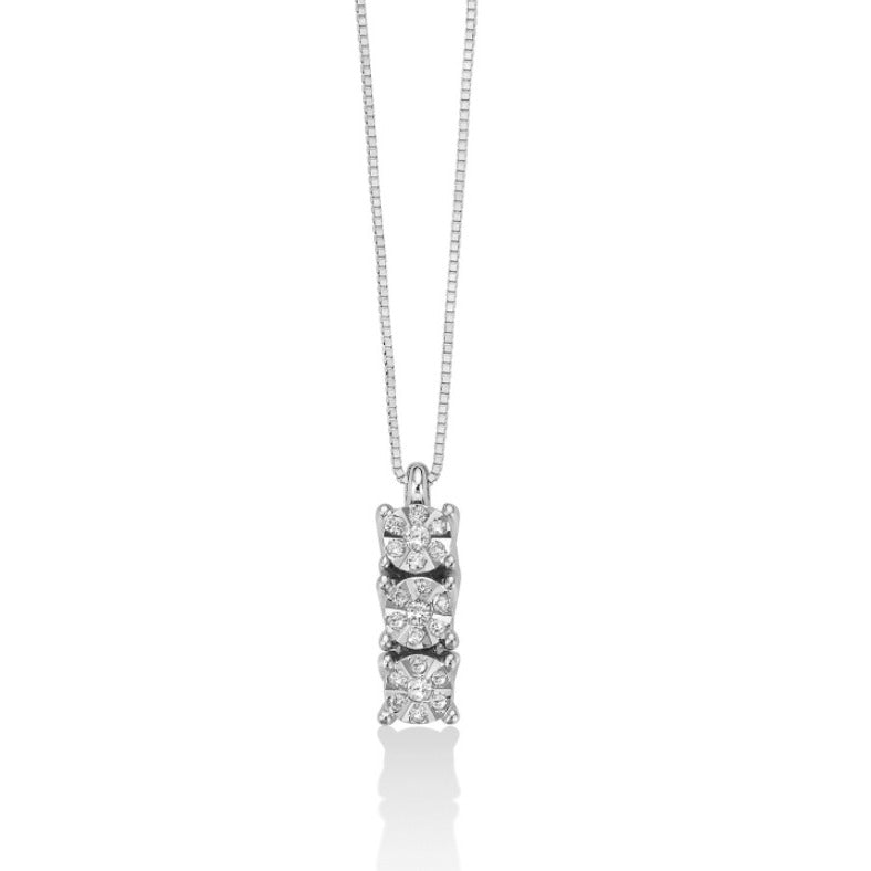 Collana MILUNA girocollo Trilogy punto luce Oro e Brillanti