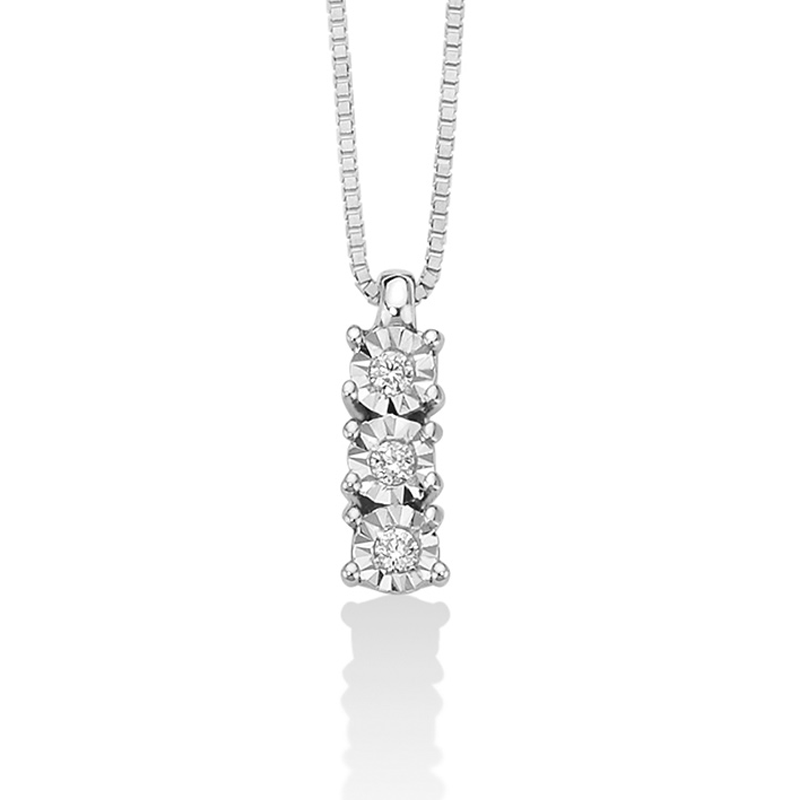 Collana MILUNA Trilogy Oro Bianco e Diamanti