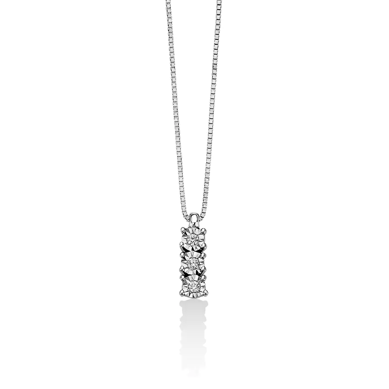 Collana MILUNA Trilogy Oro Bianco e Diamanti