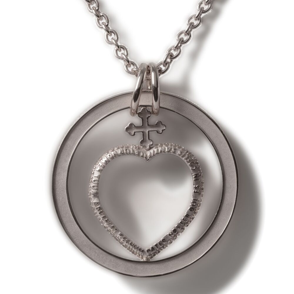 Collana TUUM con ciondolo COR in argento rodiato con catena