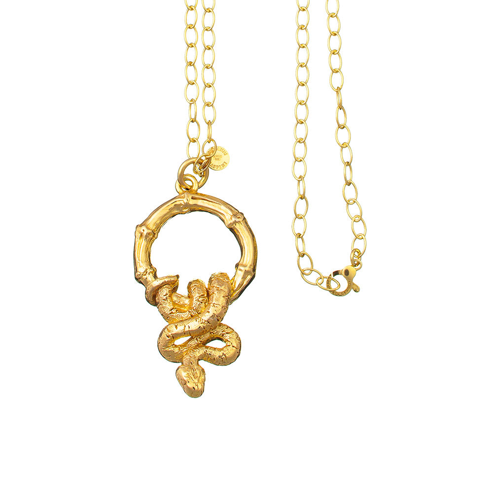 Collana Giovanni Raspini Pendente Bambù e Serpente