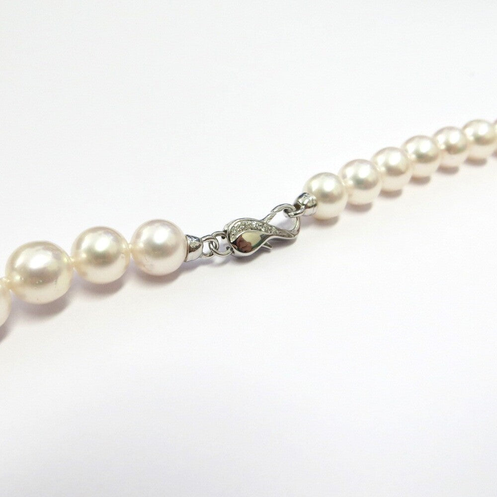 Collana Miluna Perle Akoya 8-8,5 mm, Oro e Brillanti