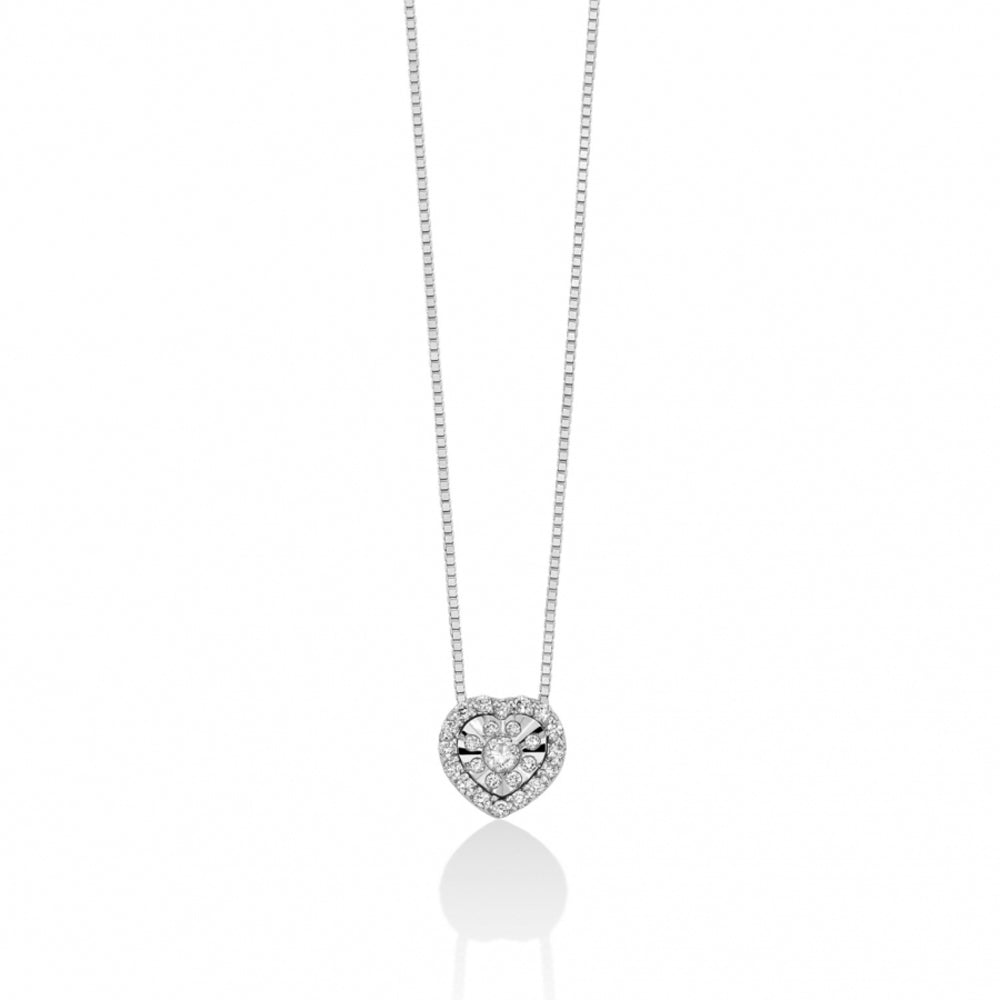 Collana MILUNA punto luce oro bianco e brillanti