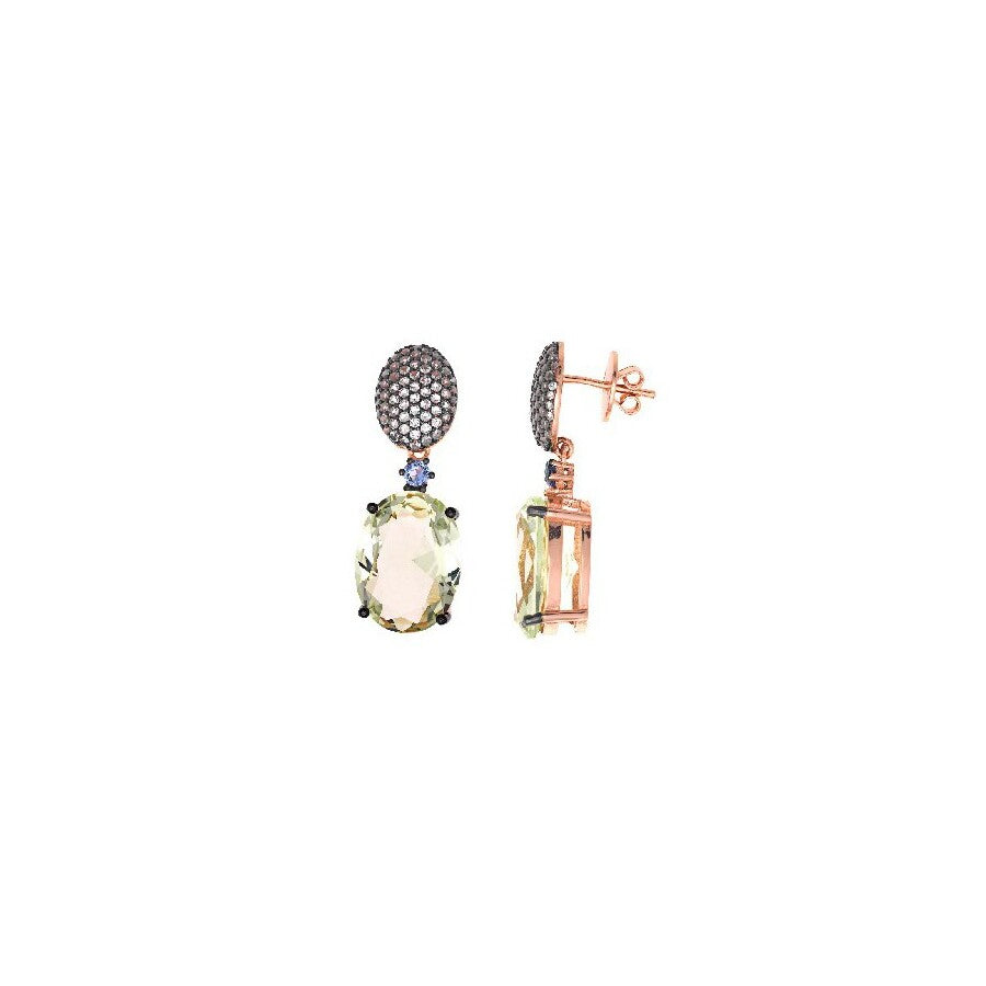 Orecchini SALVATORE PLATA in Argento Goccia Ametista Verde