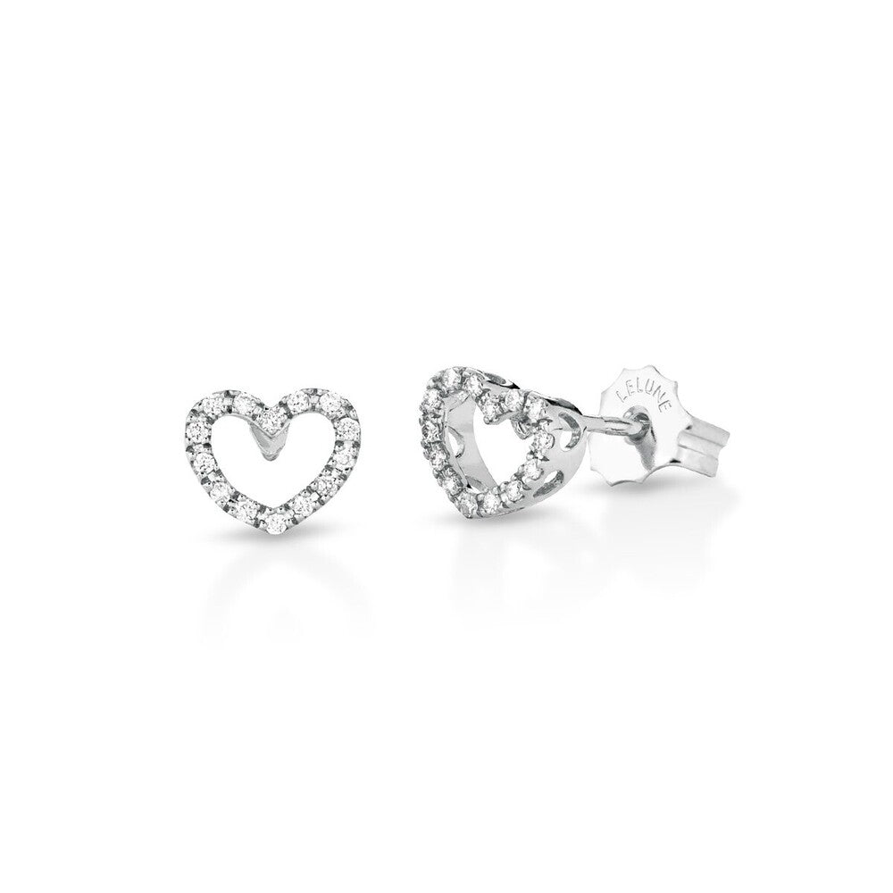 Orecchini Cuore LELUNE Diamonds Oro bianco e Diamanti