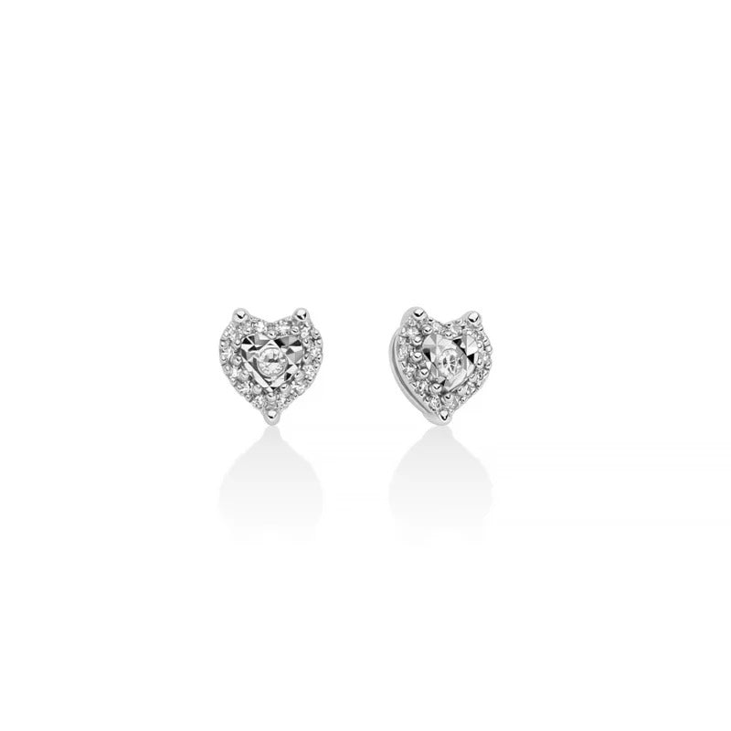Orecchini Miluna Cuore in Oro bianco 9k e Diamanti