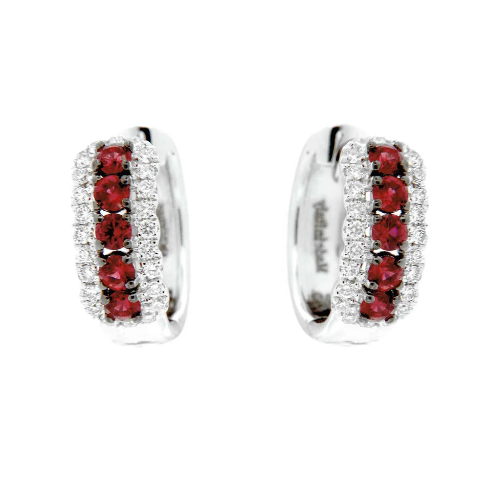 Orecchini DAVITE&DELUCCHI Oro Bianco, Diamanti e Rubini