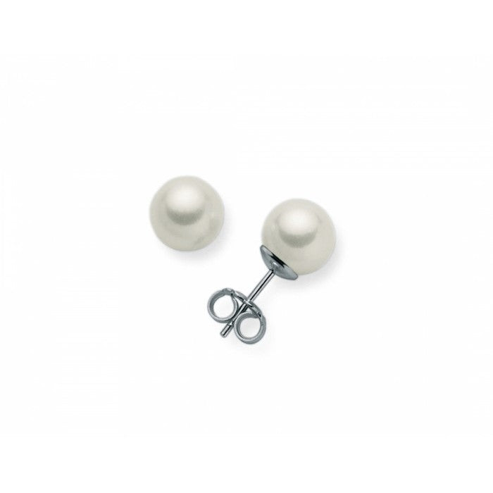 Orecchini Miluna in Oro Bianco con Perle 5-5,5 mm