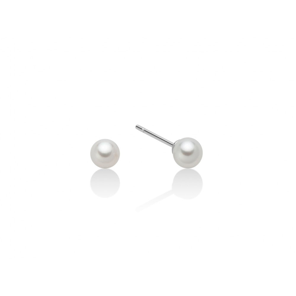 Orecchini Miluna in Oro Bianco con Perle 5-5,5 mm