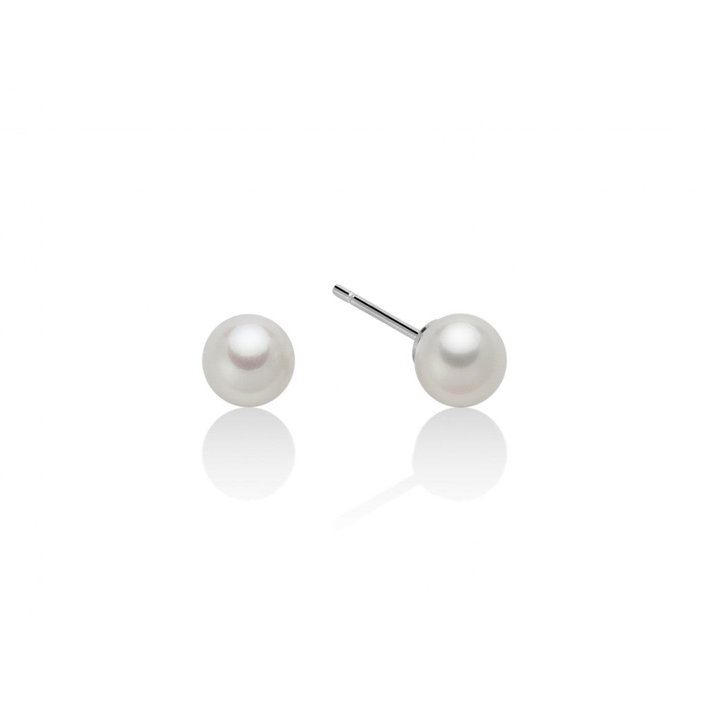 Orecchini Miluna in Oro Bianco con Perle 6-6,5 mm