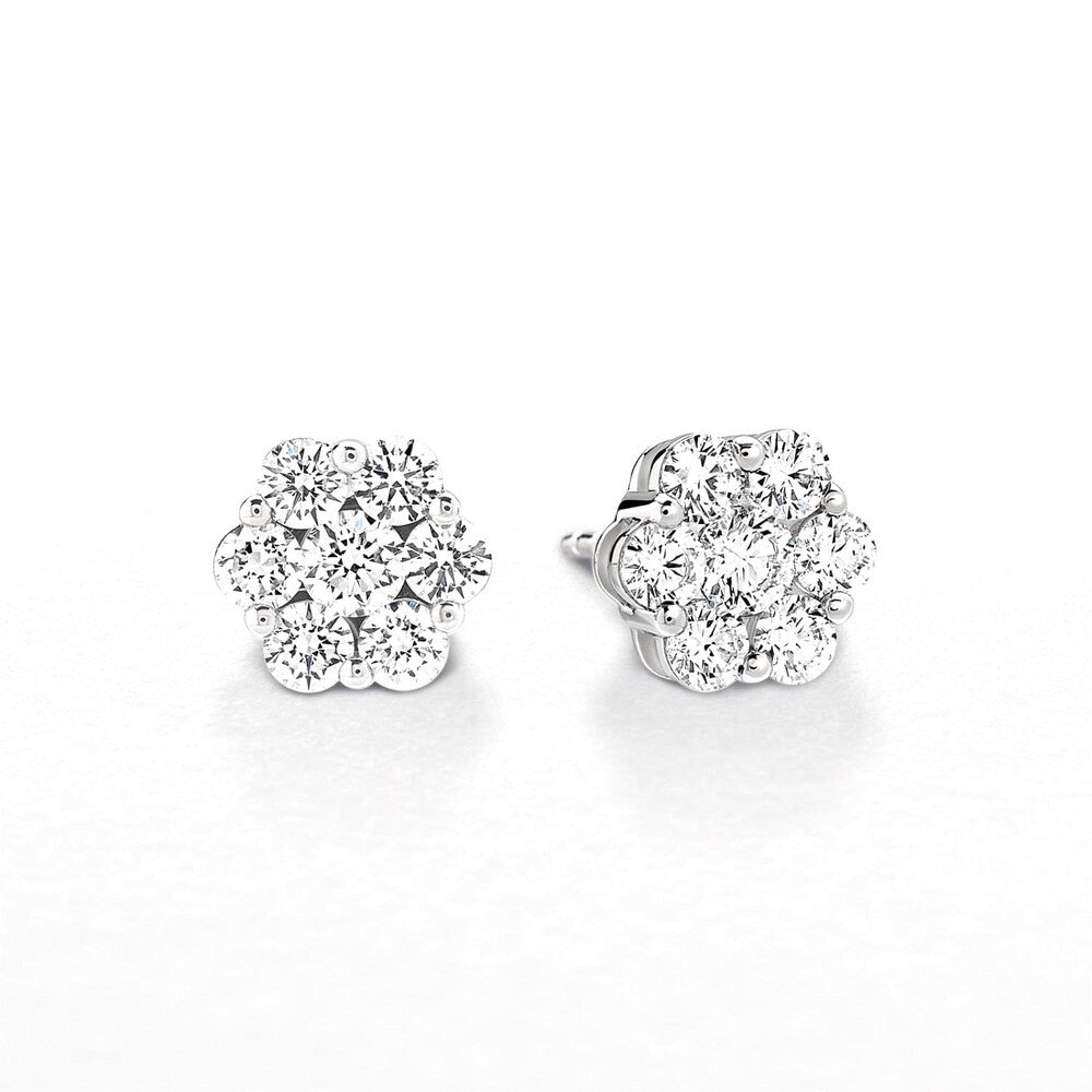 Orecchini Punto Luce GIORGIO VISCONTI Fiore in Oro Bianco e Diamanti