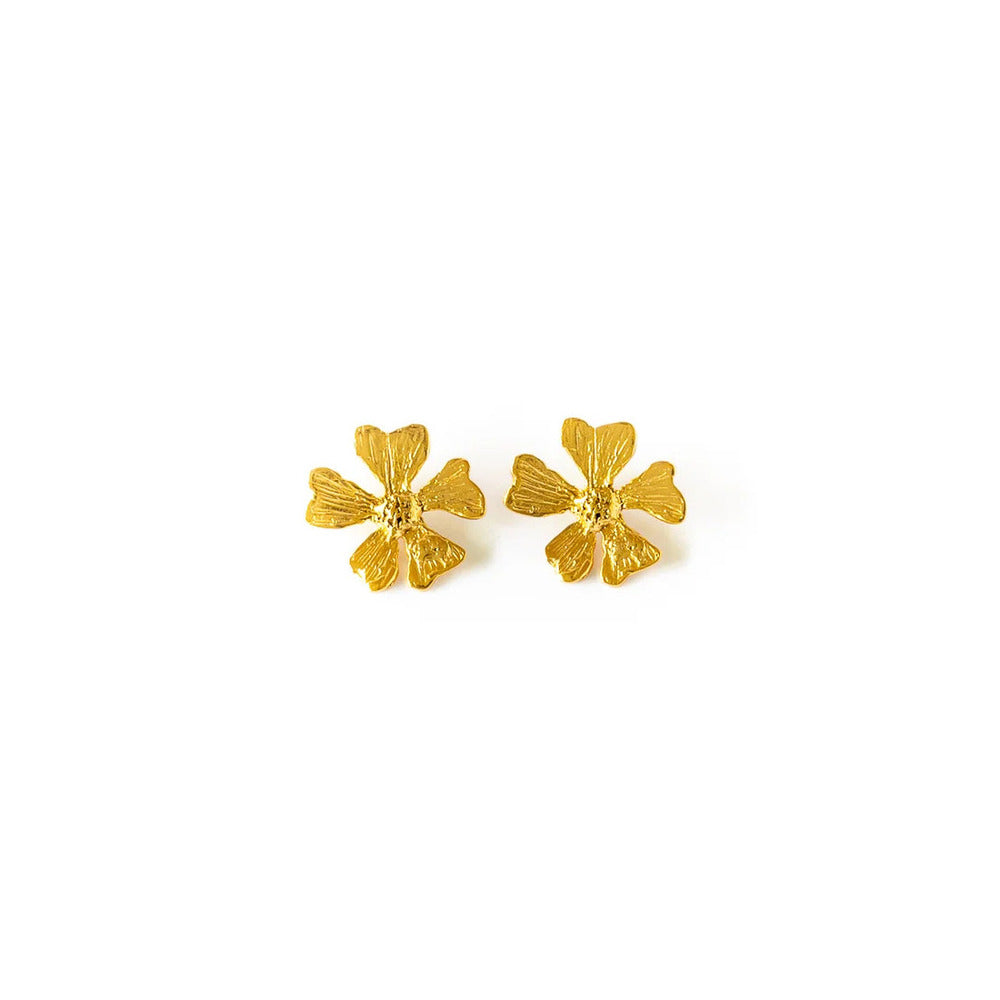 Orecchini Giulia Barela Myosotis in Bronzo bagnato Oro 24 carati