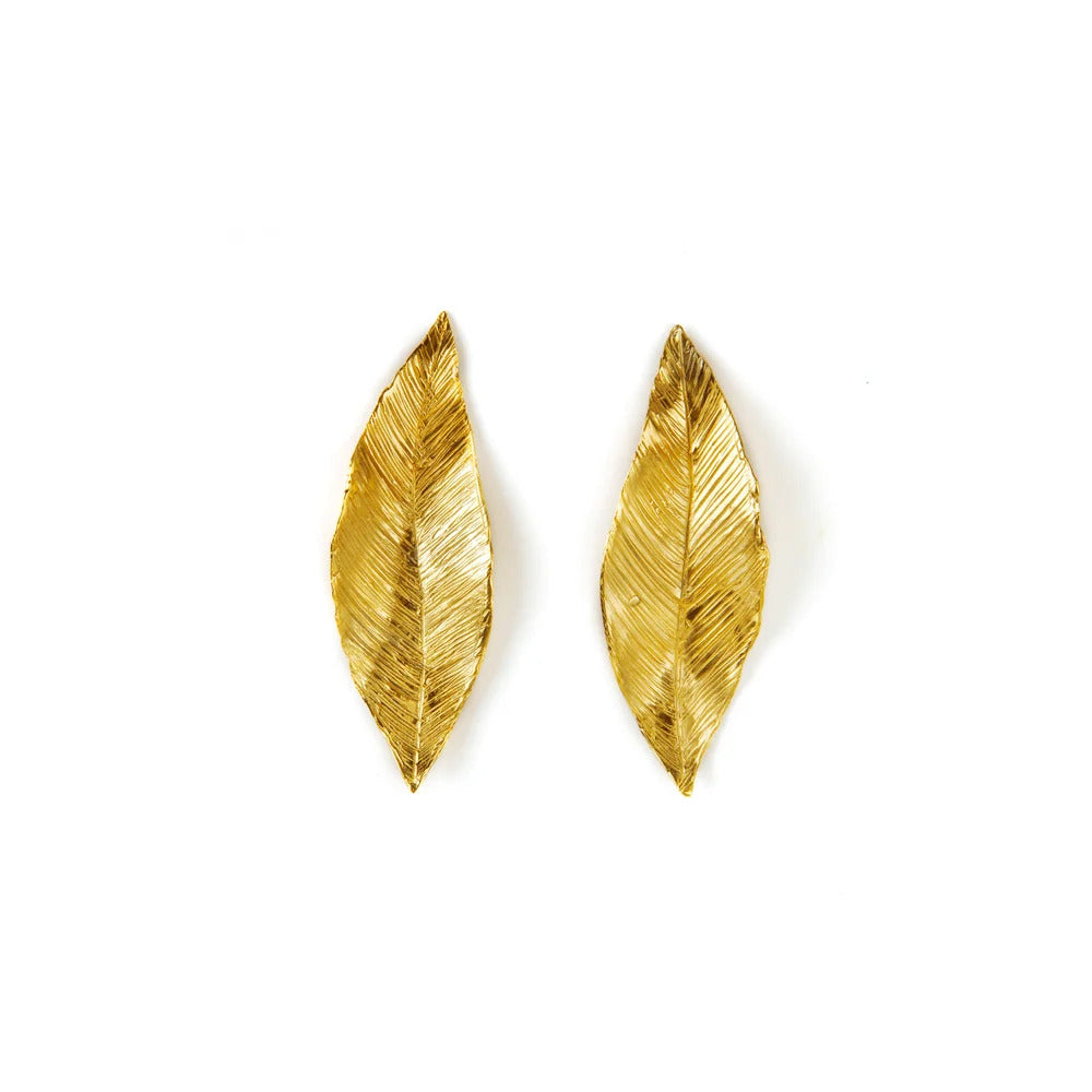 Orecchini Giulia Barela Leaves Small in Bronzo bagnato Oro 24 carati