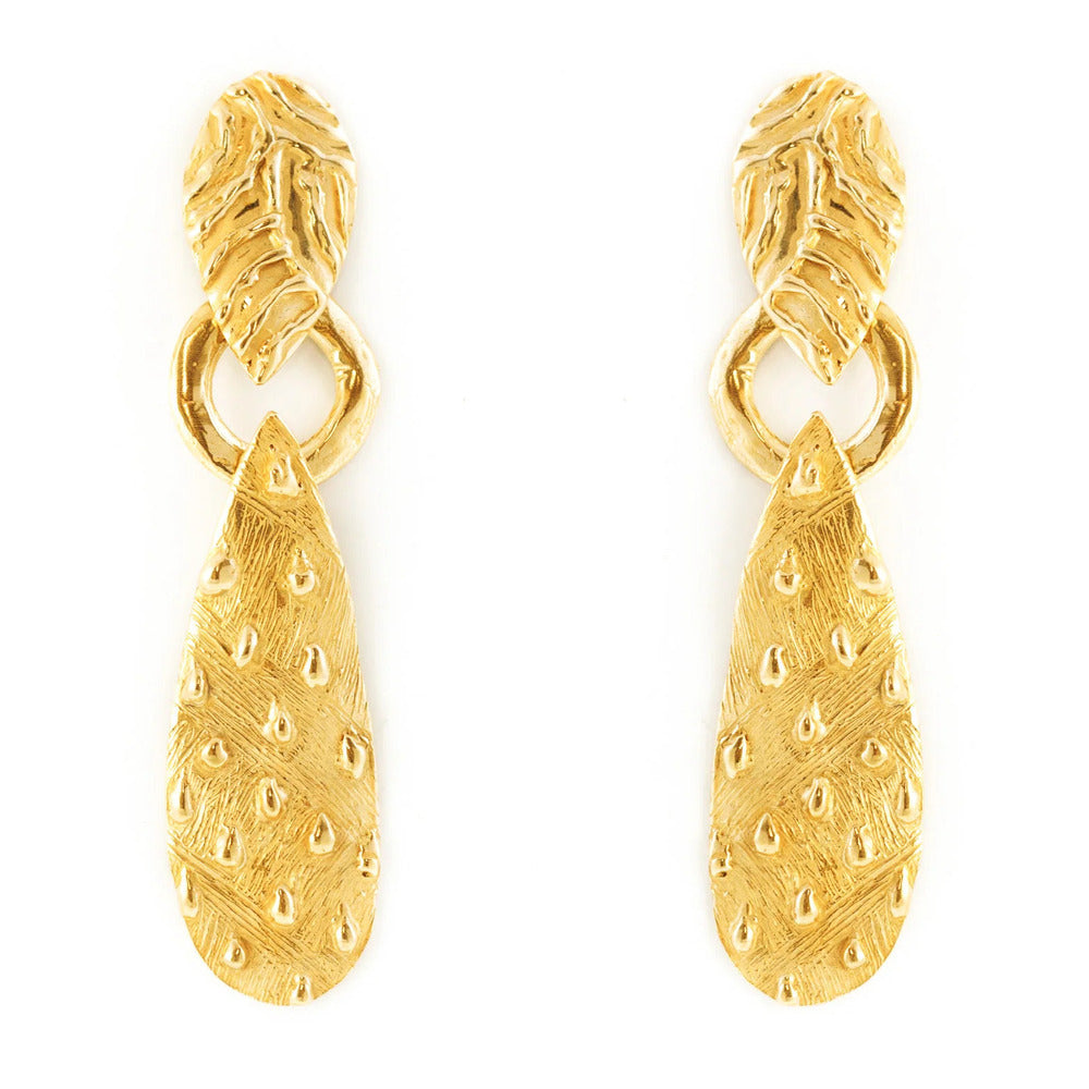 Orecchini GIULIA BARELA Salento Bronzo bagnato Oro 24 kt