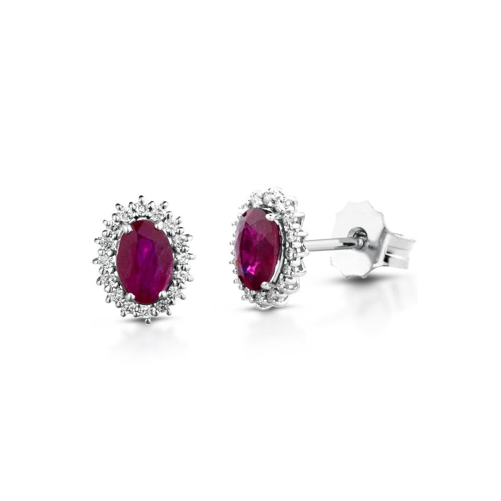 Orecchini LELUNE Oro, Brillanti e Rubini