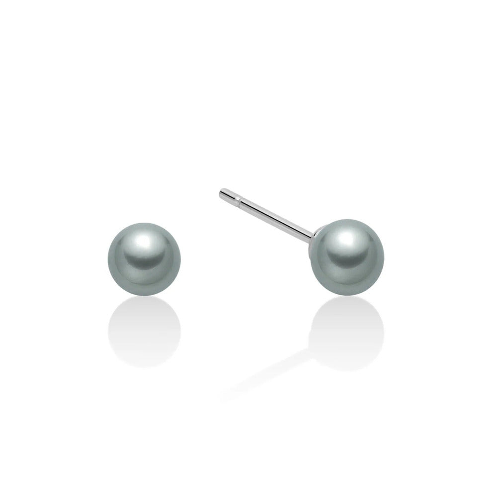 Orecchini Miluna in Oro con Perle Grigie 7-7,5 mm